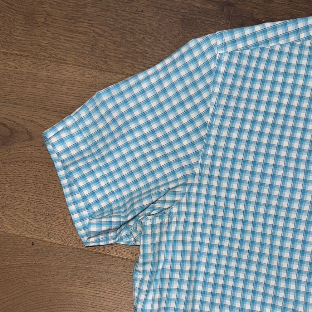 Banana Republic Aqua and White Plaid Shirt - Picture 5 of 8